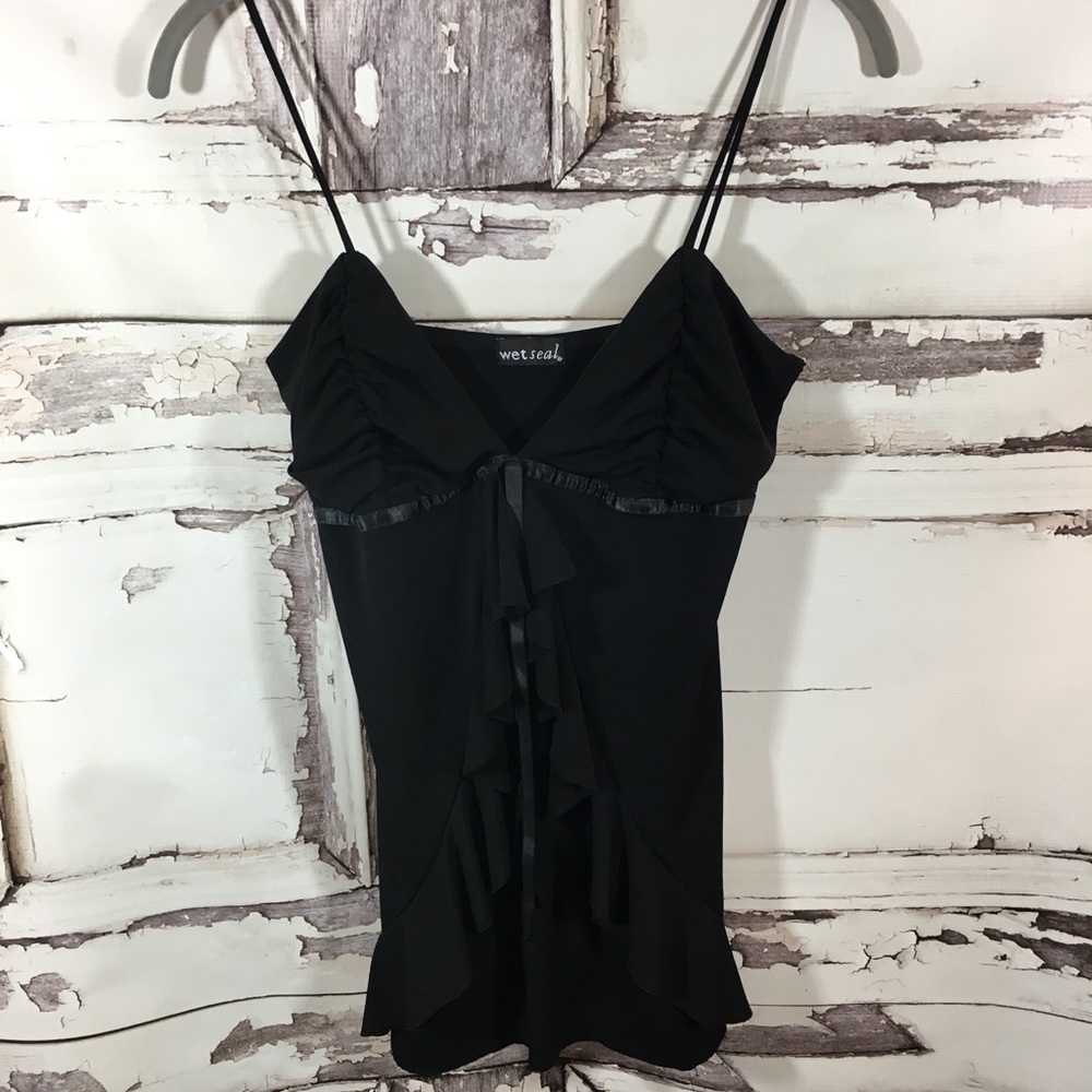 Black Empire Wasted Ruffle Cami Wet Seal